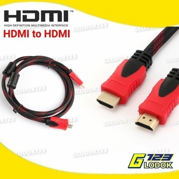 Kabel HDMI To HDM1 Cable Serat Jaring 1080P V1.4 3D 4K High Quality