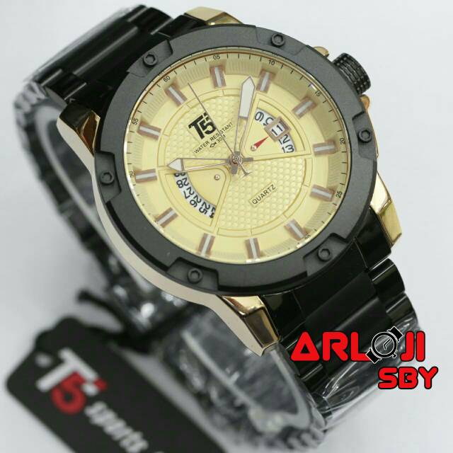 Jam tangan pria T5 H3569 original plus paper bag tahan air