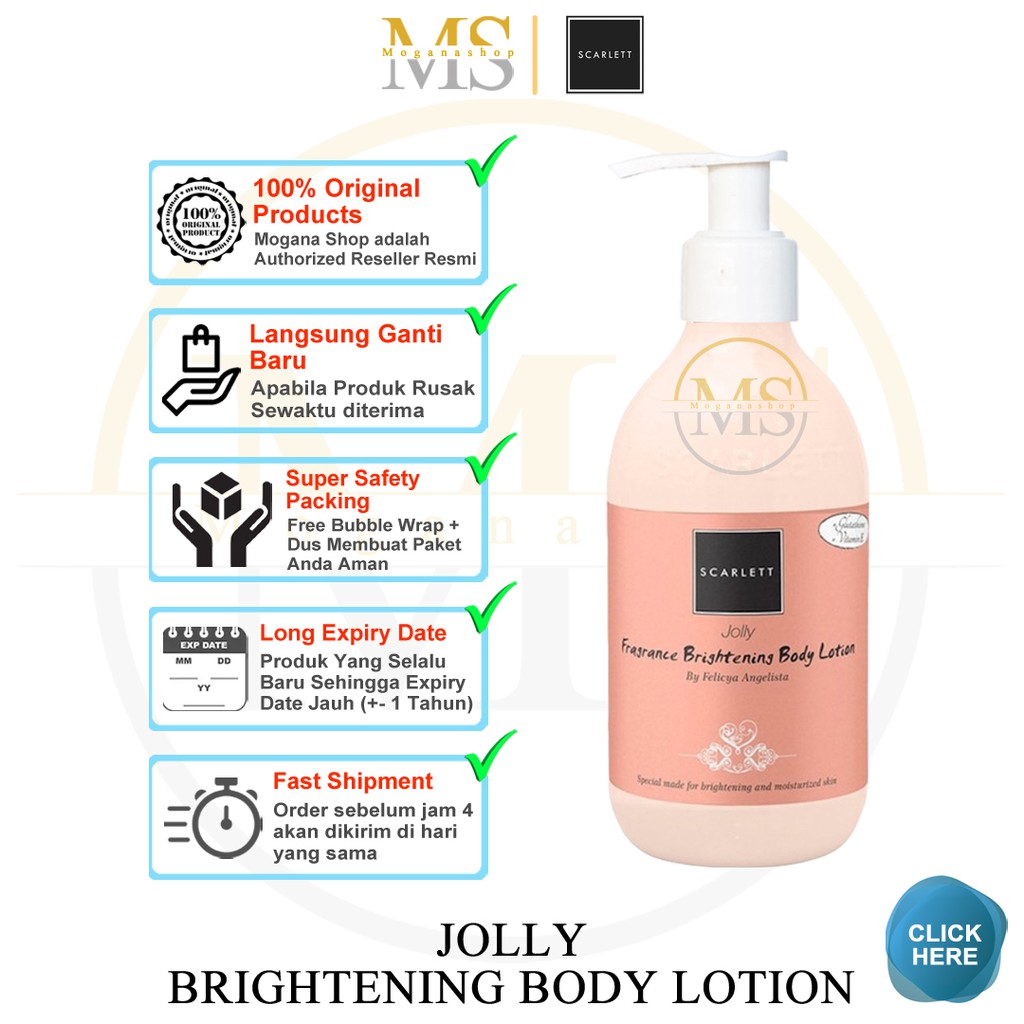 Jual SCARLETT SCARLET JOLLY FRAGRANCE BODY LOTION WHITENING ORIGINAL