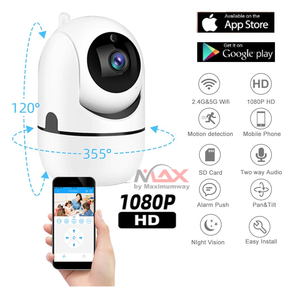 ZOSI CCTV WiFi IP 1080p HD berputar 360 derajat intercom 2 arah penglihatan malam Kamera Two Way Audio IR Motion Sensor 1080p Full HD resolusi tinggi remote dengan HP Android atau IOS Wifi Surveillance Camera Baby Monitor 1080p CCTV HD Smart IP Security