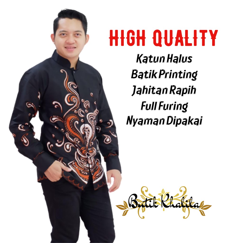 KOKO BATIK PRIA BKK003 Atasan batik pria bahan katun halus primisima baju koko furing