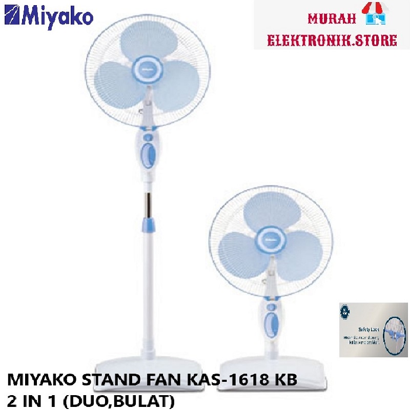 MIYAKO KAS-1618 KB Kipas Angin 2in1 (Stand fan &amp; Desk Fan)