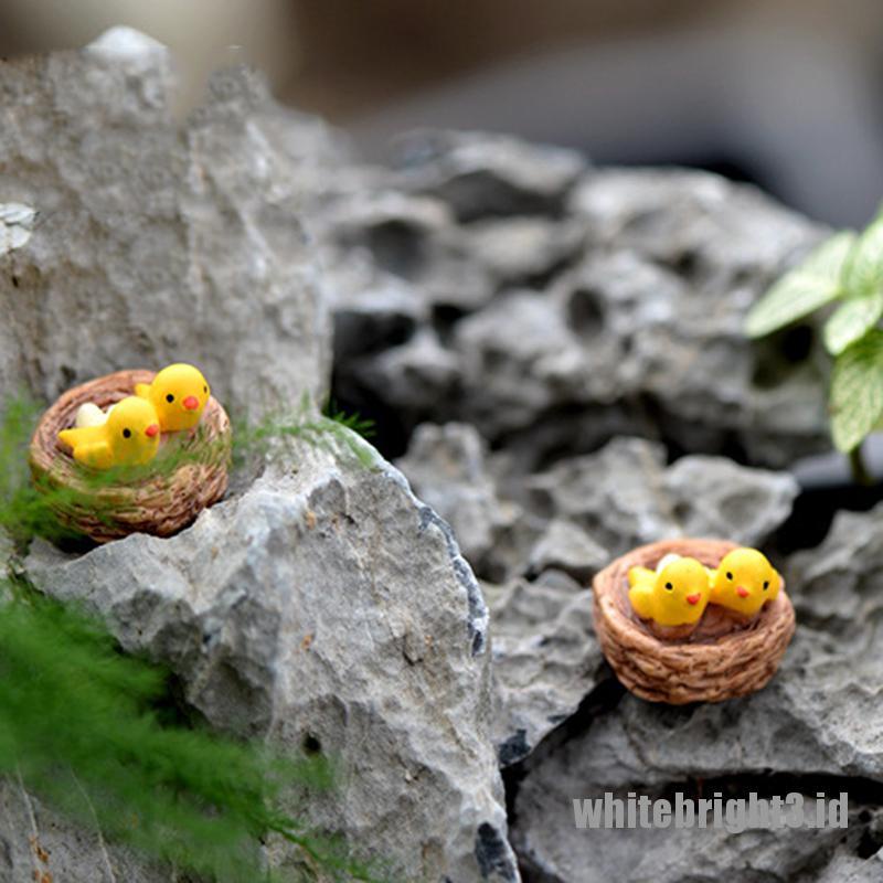 (white3) Miniatur Sarang Burung Bahan resin Untuk Dekorasi Rumah