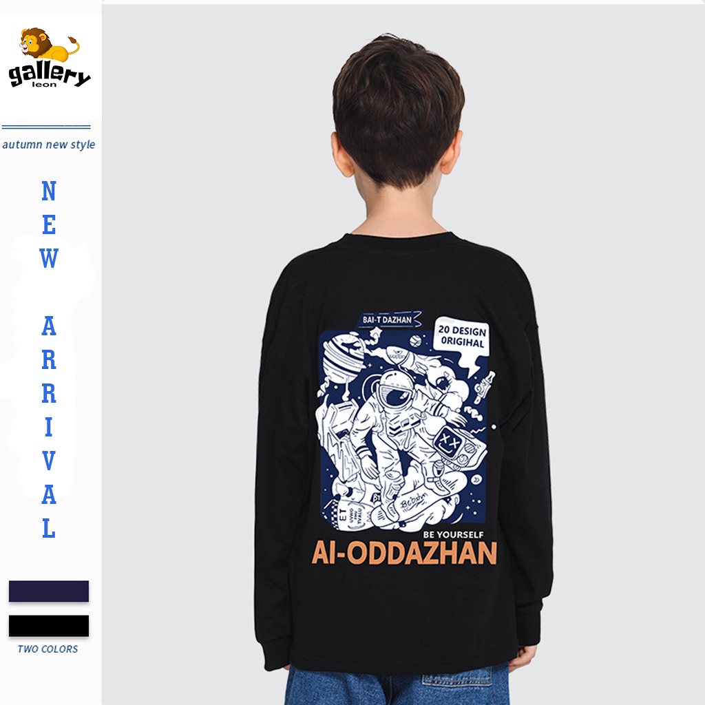 Kaos Lengan Panjang T-Shirt Anak Usia 2-7 tahun Gambar Astronot comic