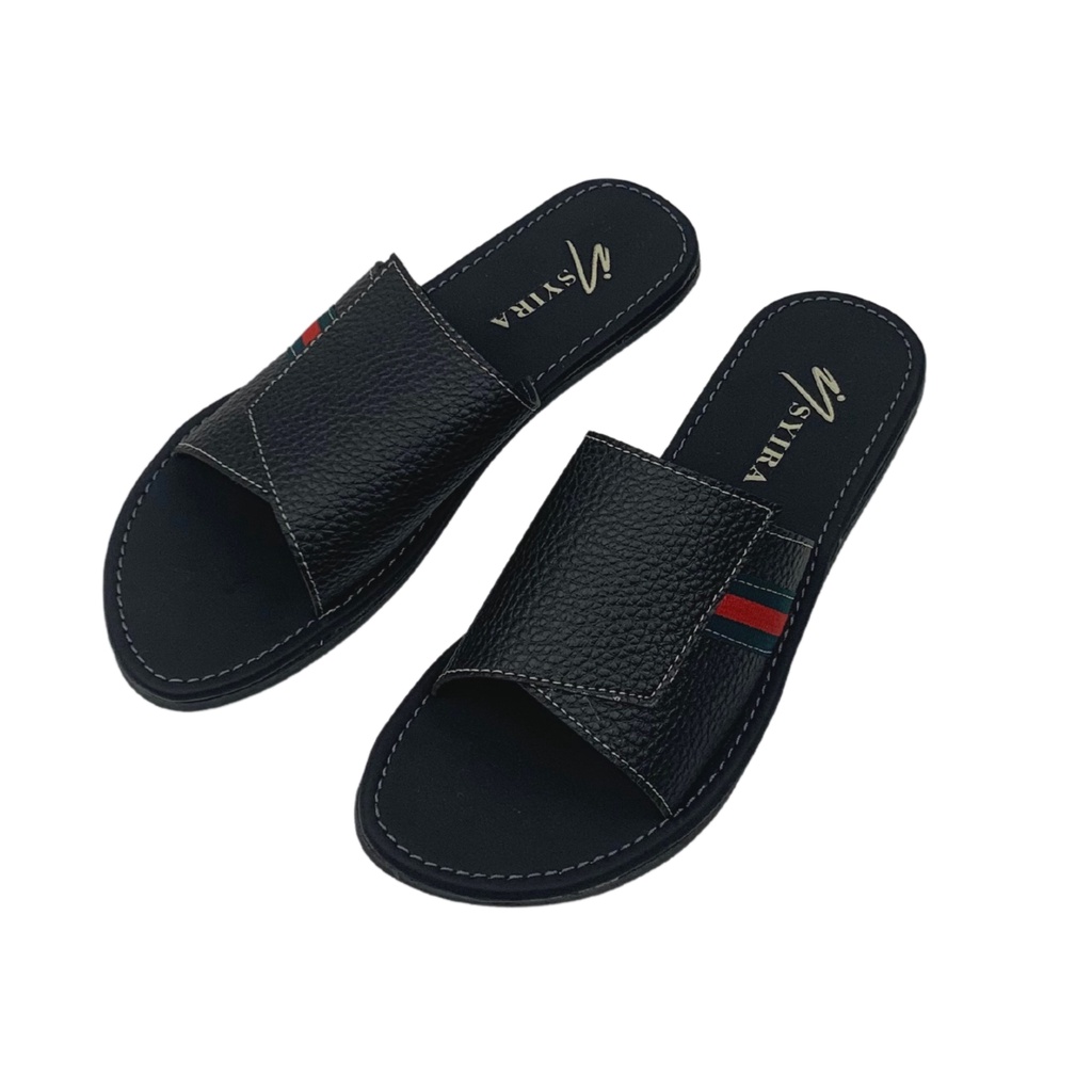 Insyira - Sandal Wanita Delma  / Sandal Papirut Wanita Non Slip Alas Hitam / Sandal Wanita Slop Polet Samping