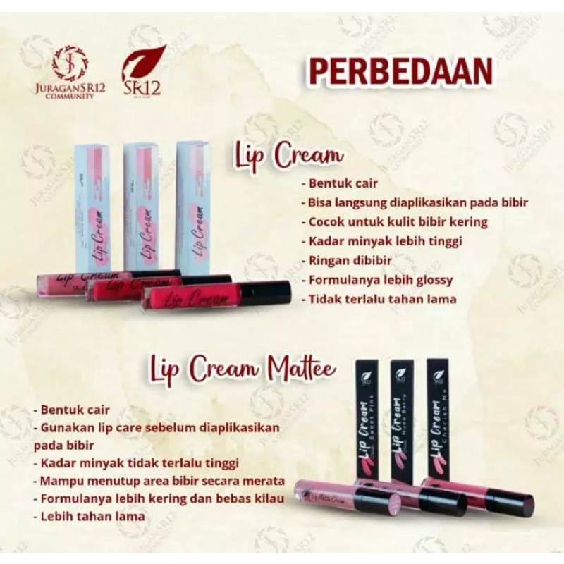 LIP MATTE SR12/LIP CREAM SR12/LIP TAHAN LAMA/SR12/LIP HALAL