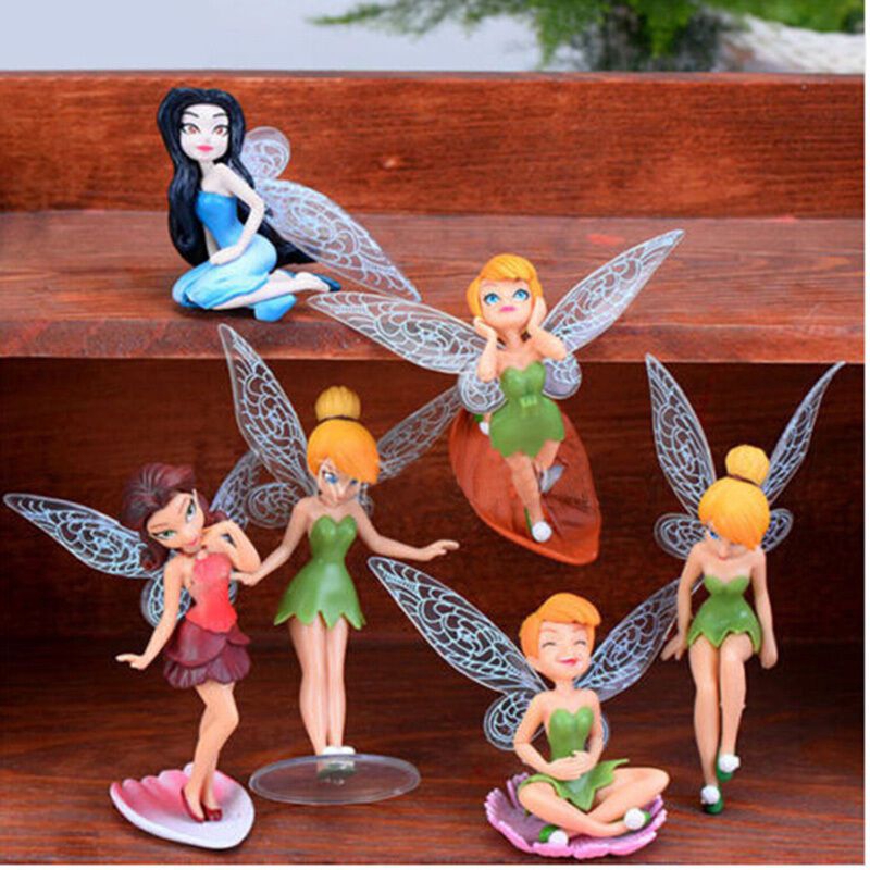 6pcs Flower Fairy Pixie Fly Wing Family Miniature Dollhouse Garden_Decor