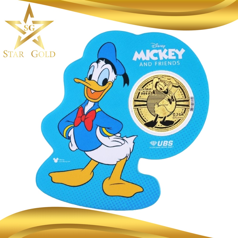 Star Gold Emas Logam Mulia Mini UBS Disney Donald 0,2gr