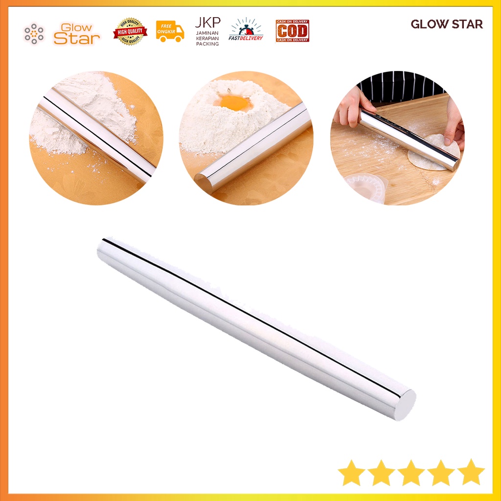 Penggulung Gulungan Penipis Pemipih Perata Roller Adonan Kue Rolling Pin Pastry Dough Baking Tool