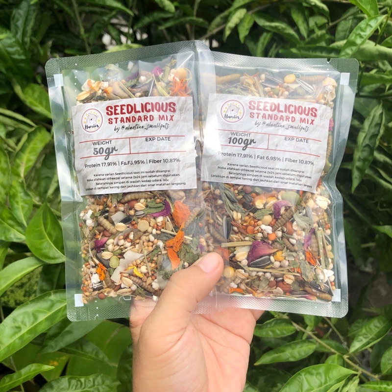 Seedlicious 50gr 100gr Alextine Small Pets Repack Makanan Hamster