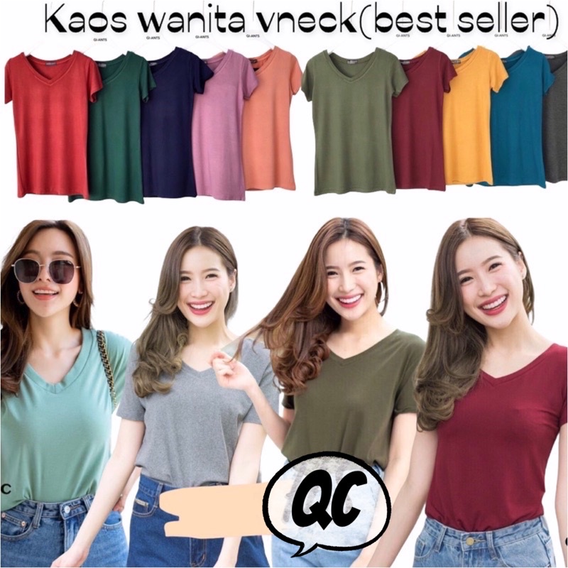 QUEEN-GIANT VNECK - kaos wanita vneck - best seller