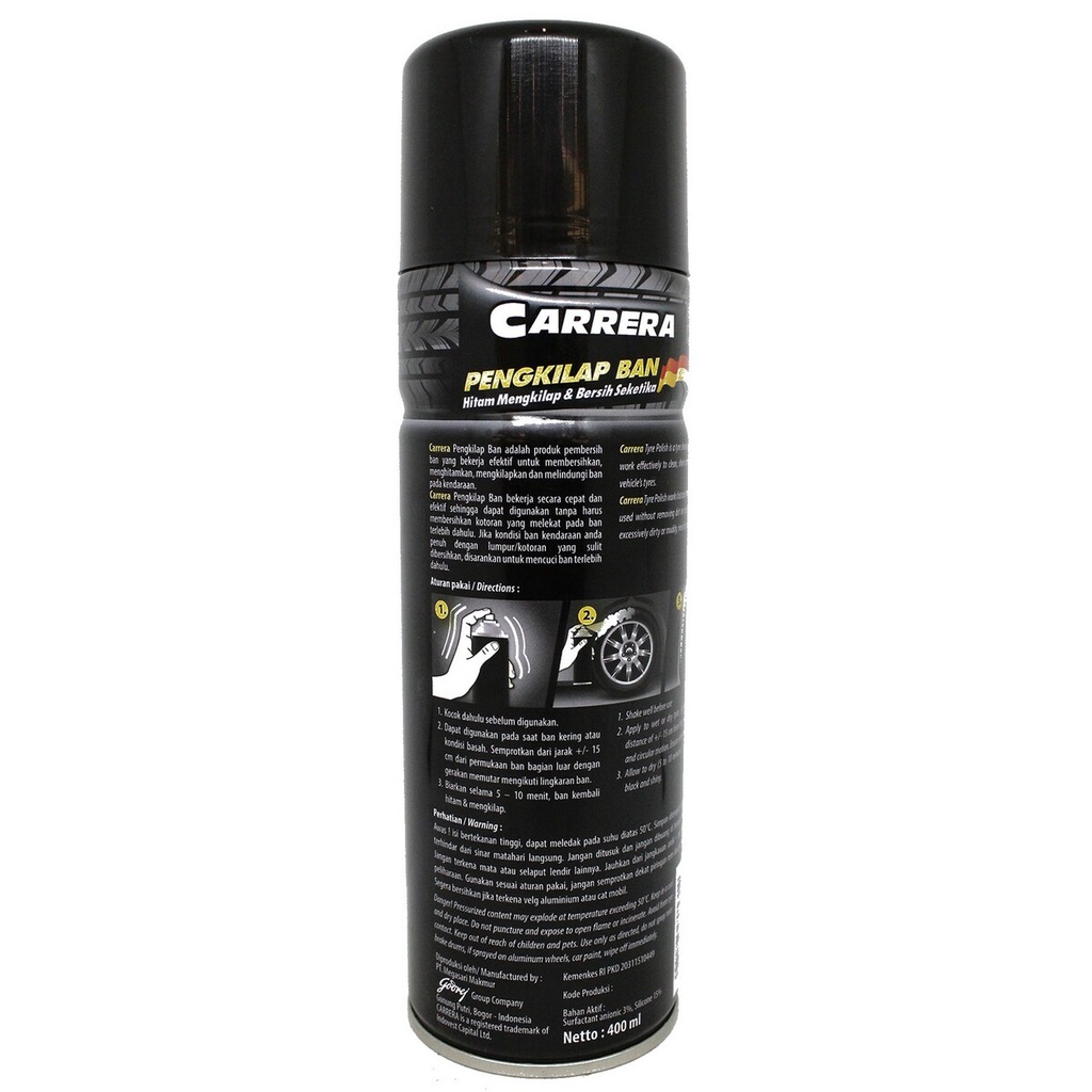 CRR PENGKILAP BAN Semir Ban Pengkilap Ban Motor Mobil Carrera Foam Germany Formula 400Ml