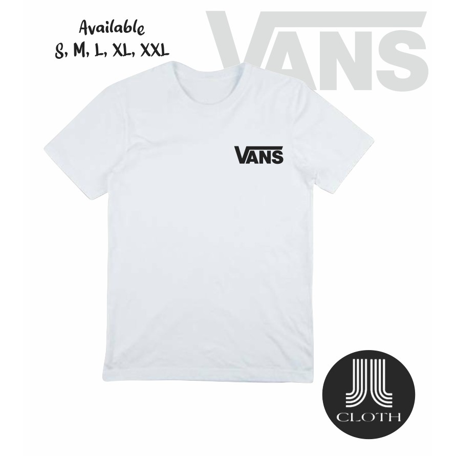 T shirt Baju Kaos Distro Pria Wanita Vans Logo Cotton Combed 30s