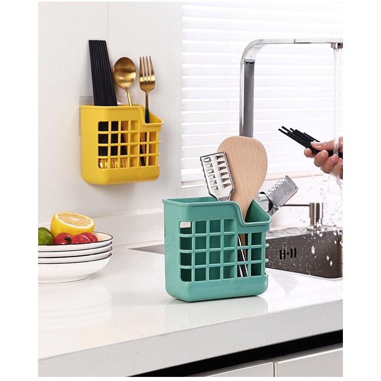 Tempat Sendok Garpu Alat Dapur Sikat Gigi Odol Wc Dapur /Kitchen utensils Storage Box Shelf HOME Chopsticks basket Keranjang Sumpit