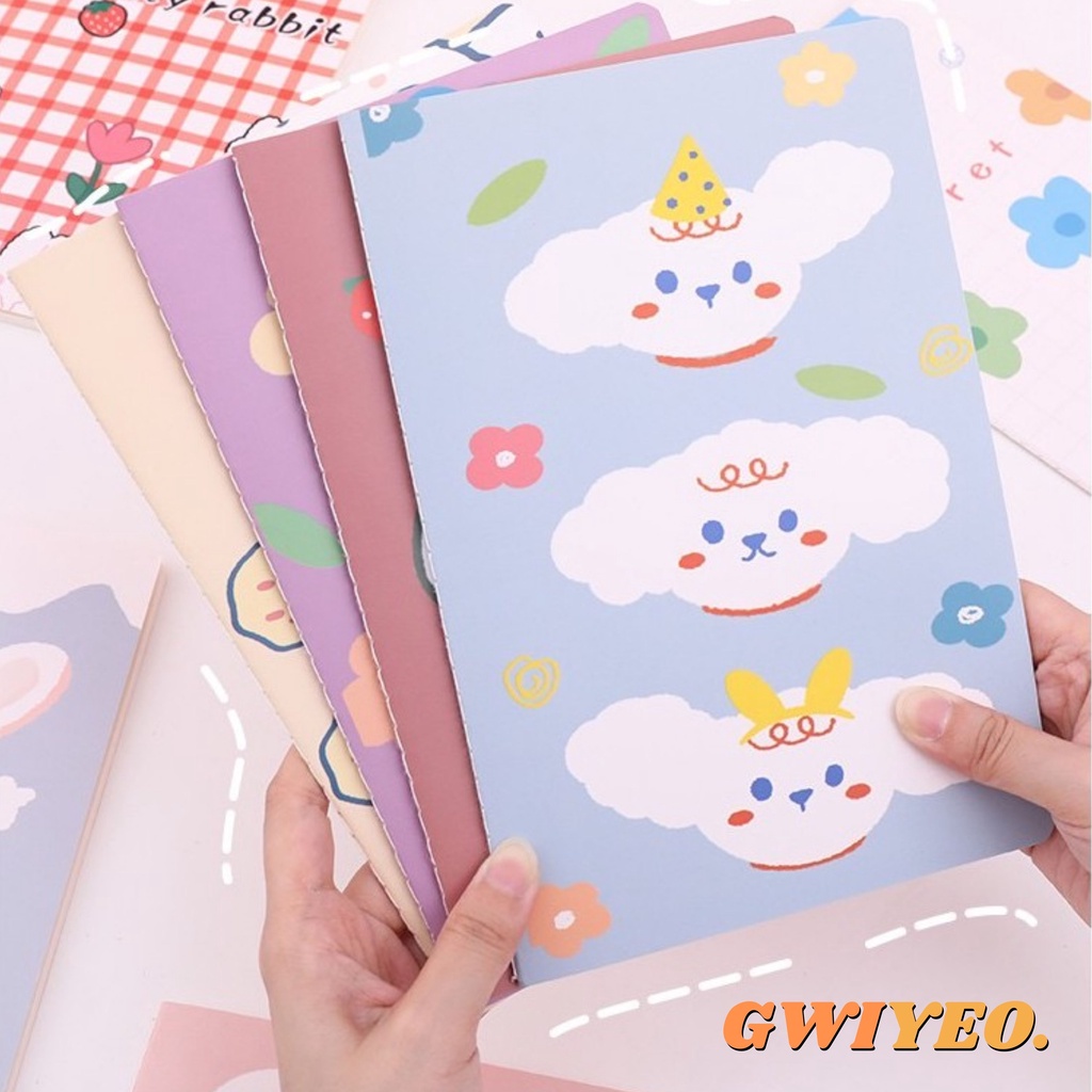 

Buku Tulis Korea A5 Notebook Catatan Round Cut Bergaris Cute