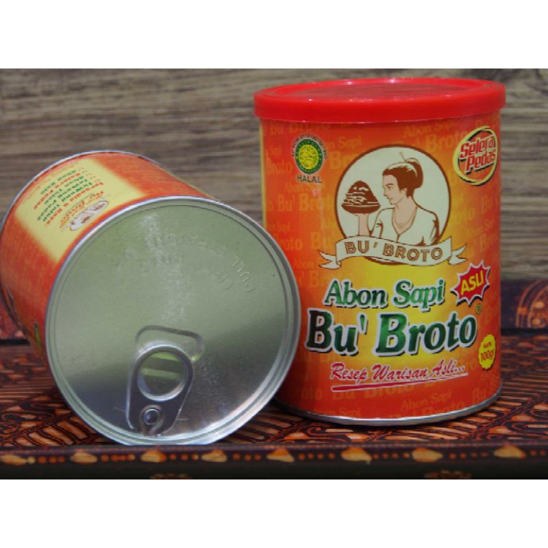 

ABON SAPI BU BROTO RASA SELERA PEDAS KEMASAN KALENG 100 Gram