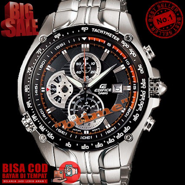 Jam Casio Edifice EF 543D 1av Import Chrono Solid Stainless Set Box Original ef 550- ef550 Garansi