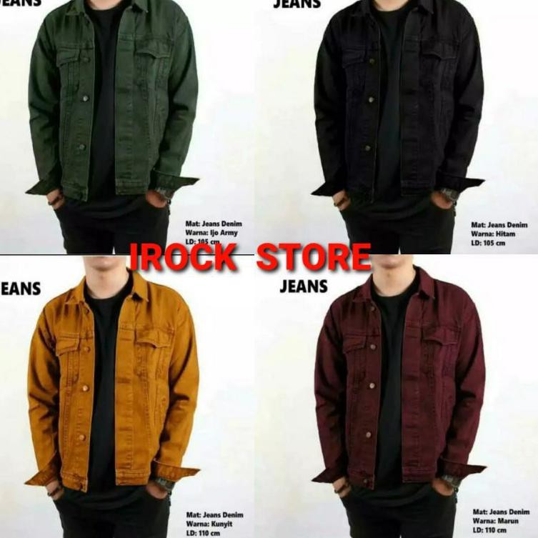 VN9 Jaket jeans pria cowok bioblizt biowash garmen hijau army maroon abu coklat dilan sandwash☇◘ (Ba