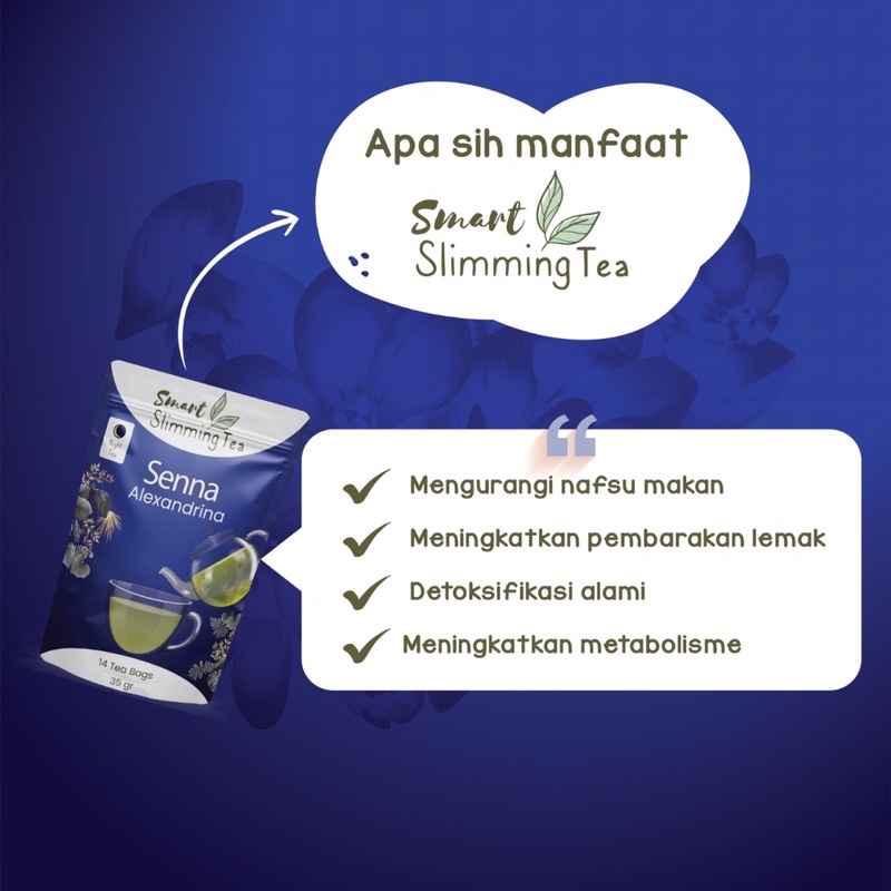 TEH OBAT DIET SMART SLIMMING TEA MEMPERLANCAR METABOLISE DAN MENAHAN NAFSU MAKAN ALAMI HERBAL TEH DAUN JATI CINA BELANDA MADU DIET PENGHANCUR LEMAK PELANGSING PENURUN BERAT BADAN