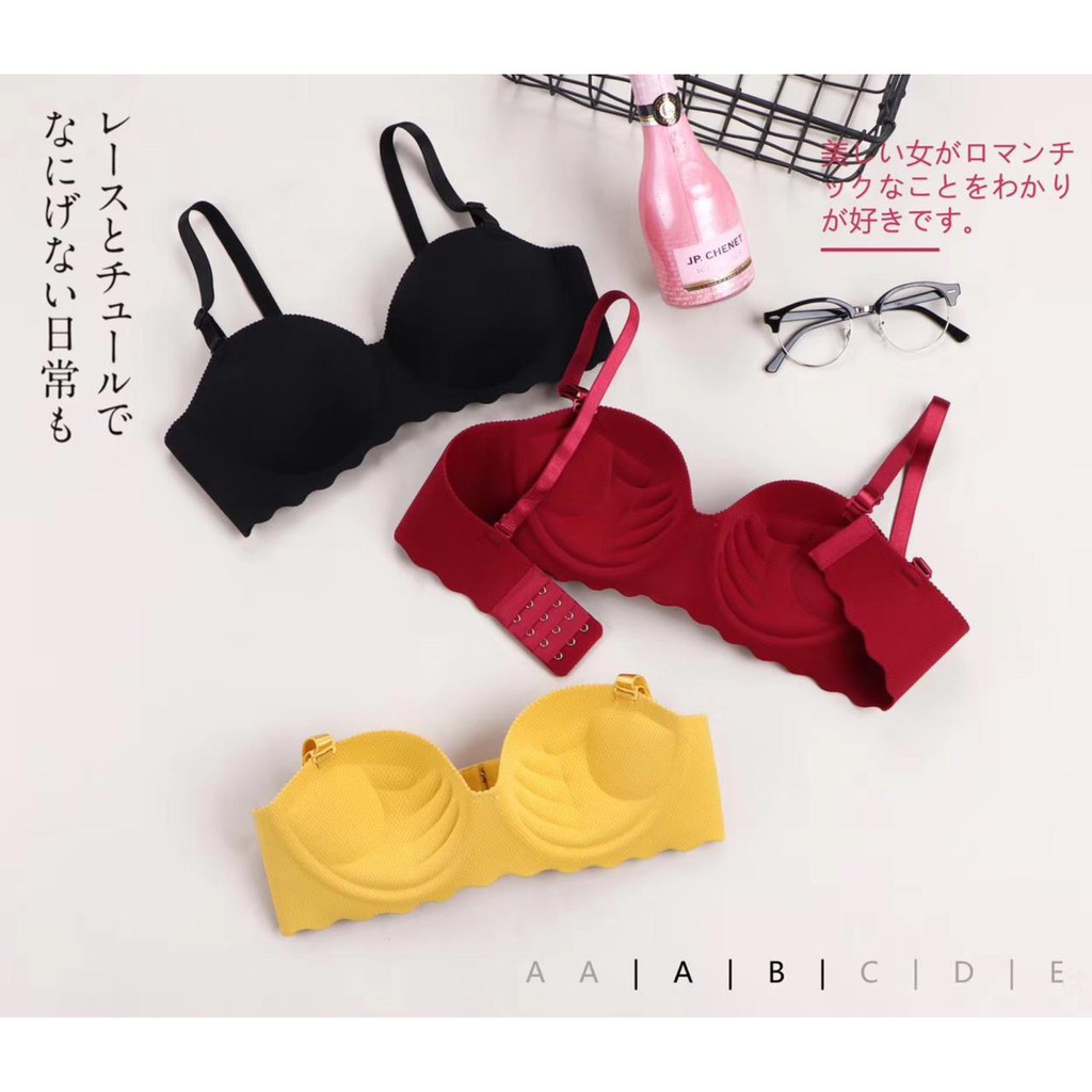 BFU003 Push-up Bra BH Import Wanita Bralette Seamless Tanpa Kawat Busa Tebal Polos Simple BISA COD