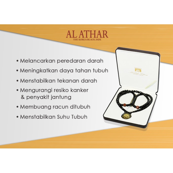 AL ATHAR - Original - Kalung Kesehatan - TASBIH - Black Jade
