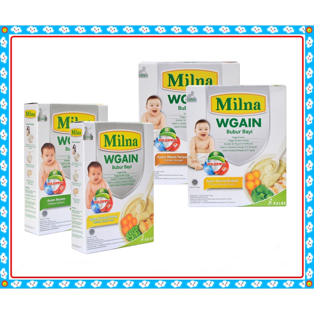 Milna Wgain 6+ 8+ / Bubur Bayi 6-12 Bulan / Bubur Bayi 8-12 Bulan