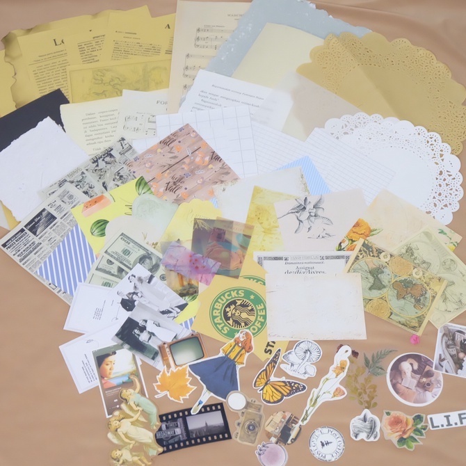 

[OUR JOURNAL] BULLET JOURNAL SET PAKET SEDANG 75++ SCRAPBOOK DECORATION STICKER VINTAGE JOURNAL