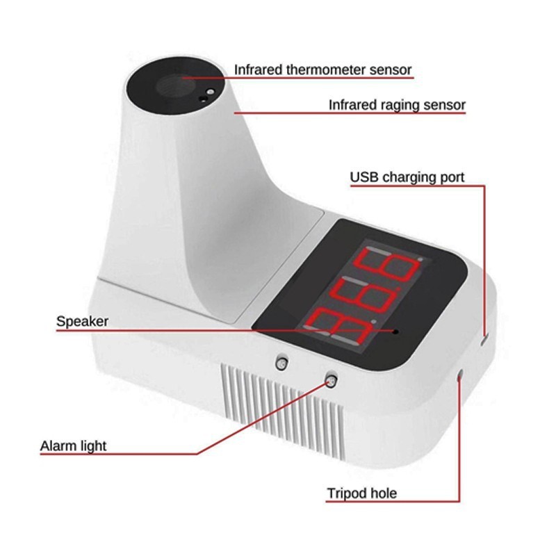 THERMOGUN DIGITAL SETARA K3 K3S STAND DISPLAY MONITOR NON KONTAK THERMOMETER TEMPEL DINDING THERMOGUN X3