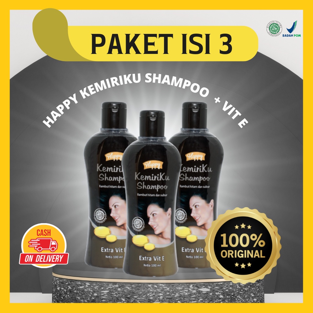 Sampo Happy Kemiriku Paket 3 Shampoo Perawatan Rambut Anak dan Dewasa