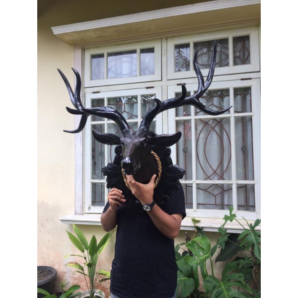 pajangan patung kepala rusa besar