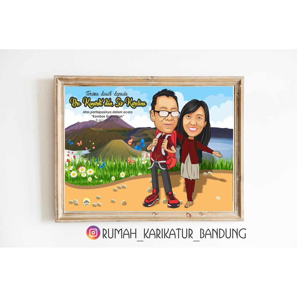 Karikatur Digital Exclusive + Bingkai (Rumah Karikatur Bandung)
