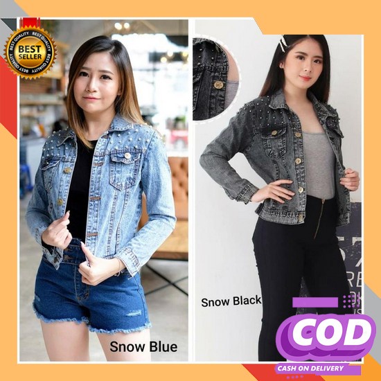 Jaket Oversize Jacket Jumbo Wanita Cewek Jins Denim Jeans Korea J Fb29 Jaket Jeans Wanita Mutiara