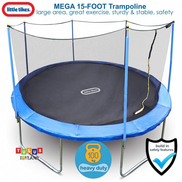 Little Tikes Mega 15 Foot Trampoline Trampolin besar 15 FT Playground Outdoor Olahraga Anak