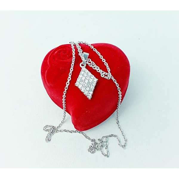 RNL kalung baja / monel original dengan liontin rhodium