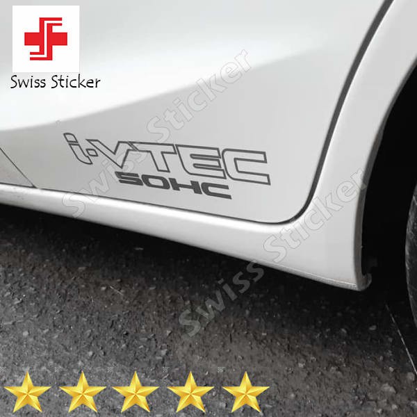 Terlaris stiker mobil Honda i-vtec SOHC (jazz brio city dll) - Merah Elegan