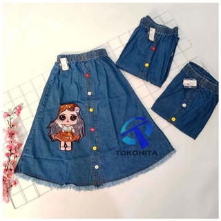 Morashop Rok  Anak  Jeans LOL LED Bisa Menyala Untuk usia  