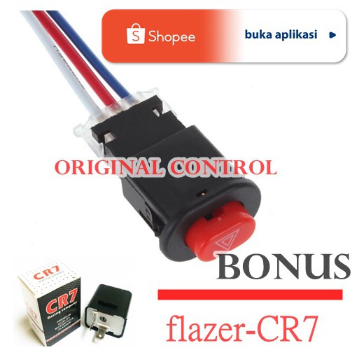 Saklar Tombol On Off Lampu Hazard / Saklar Hazard Motor BONUS Flasher Sein CR7