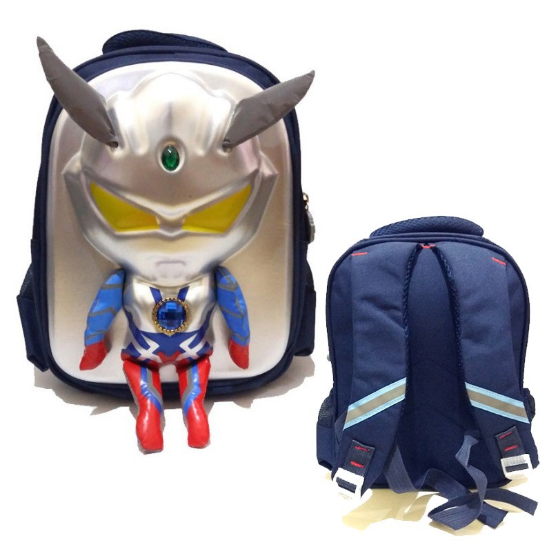 RANSEL Anak TK ULTRAMAN Robot Kaki Karakter Anak Laki Laki IMPORT - Biru Muda