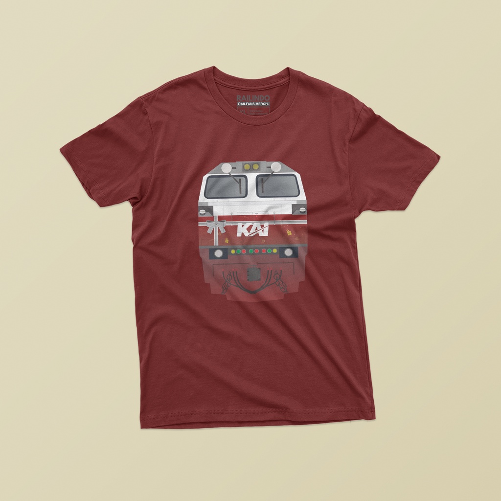 Kaos Anak Kereta Api Lokomotif CC206 Spesial Livery Natal