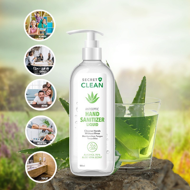 Secret Clean Antiseptic Hand Sanitizer Liquid Cair - 500 ml
