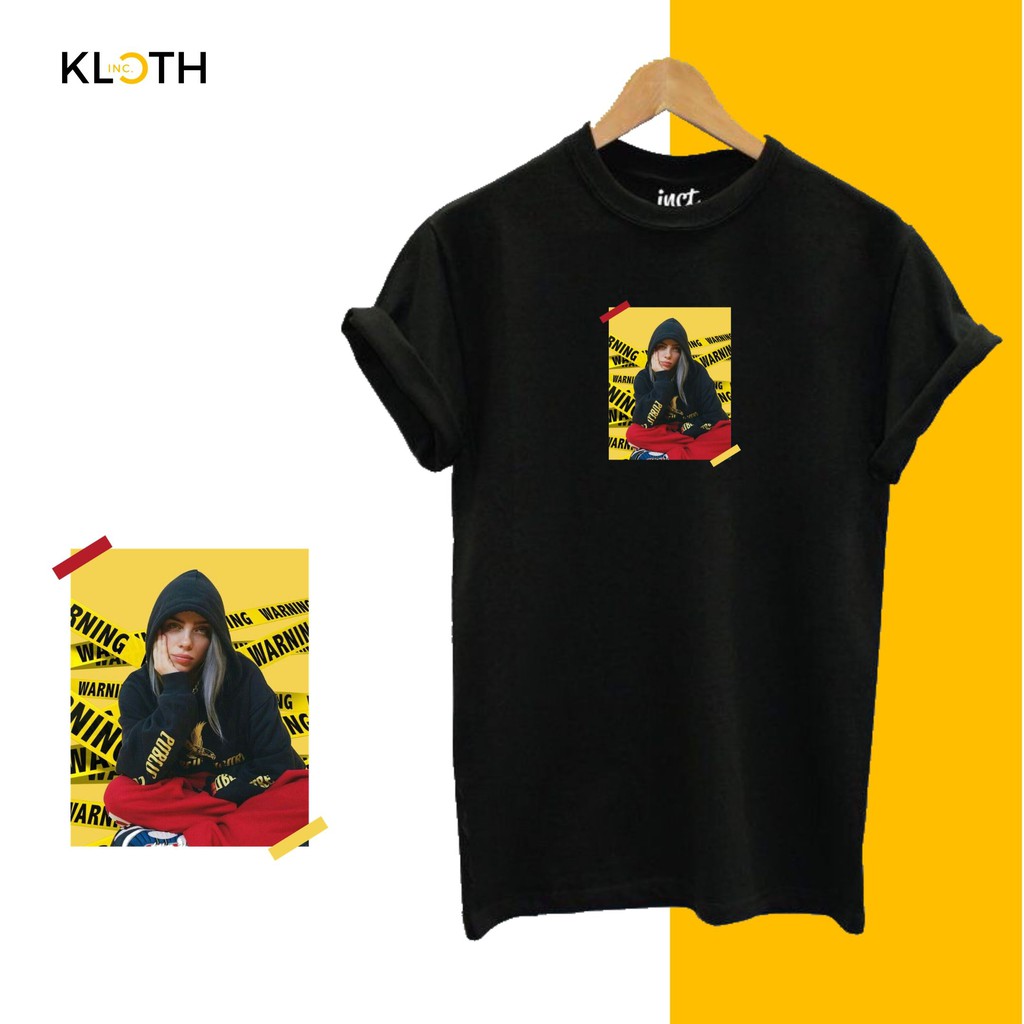 Kaos Billie Eilish Cotton Combed 24s Bisa Upgrade Lengan Panjang