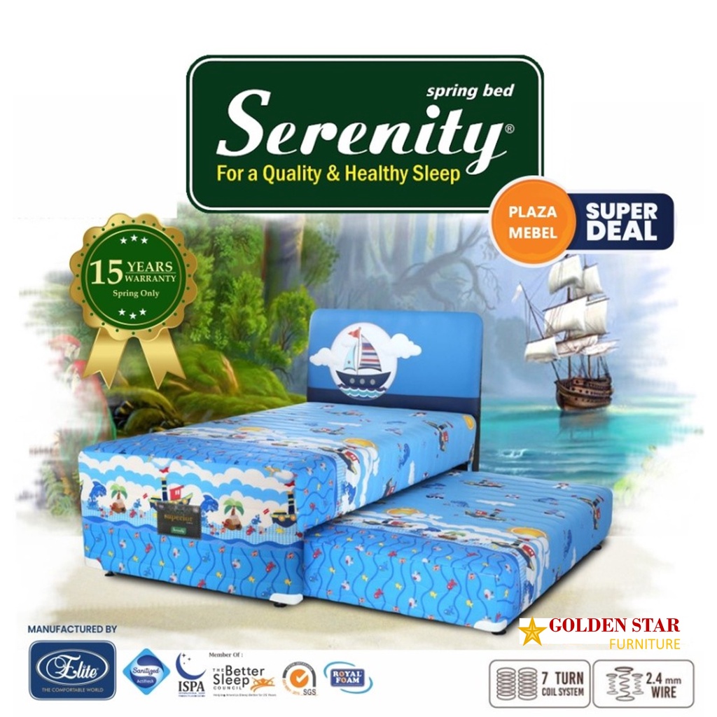 2in1 Anak / Twin Happy Sail ELITE Serenity 120 x 200 Springbed SET