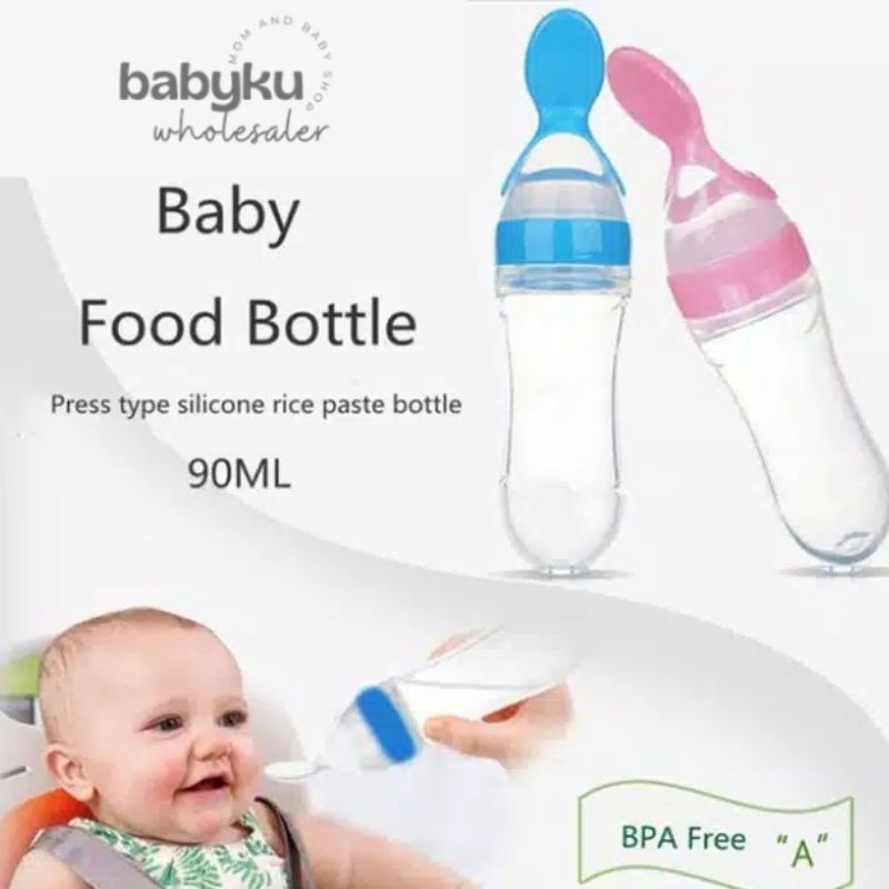 Botol sendok makan bayi baby bottle soft squeeze feeder