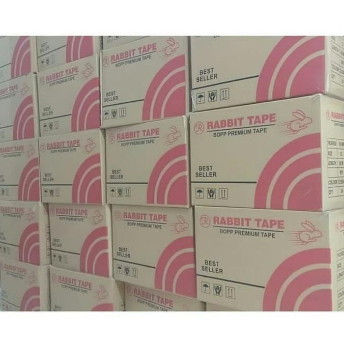 

Lakban Rabbit Tape 45mm x 100 yard / Kualitas Ok (Dus) CUCI GUDANG
