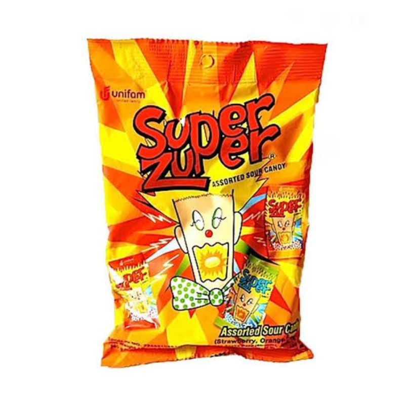 Permen aneka rasa super duper / super zuper assorted sour candy permen asem manis ( 125gr / 50pcs)