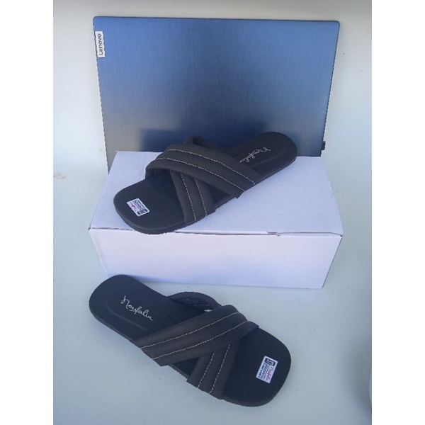 SANDAL WANITA SILANG NAUFALIN CASUAL ELASTIS TEPLEK TRENDY PEREMPUAN DEWASA plat shoes