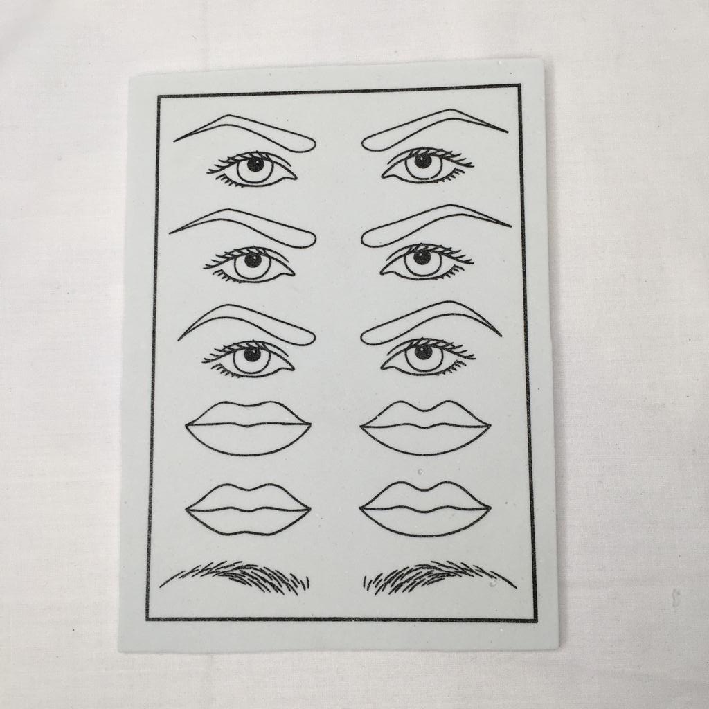 Kulit latihan Sulam Alis, mata, bibir Skin Practice Sheet/ Stereform Alis, Mata, dan Bibir