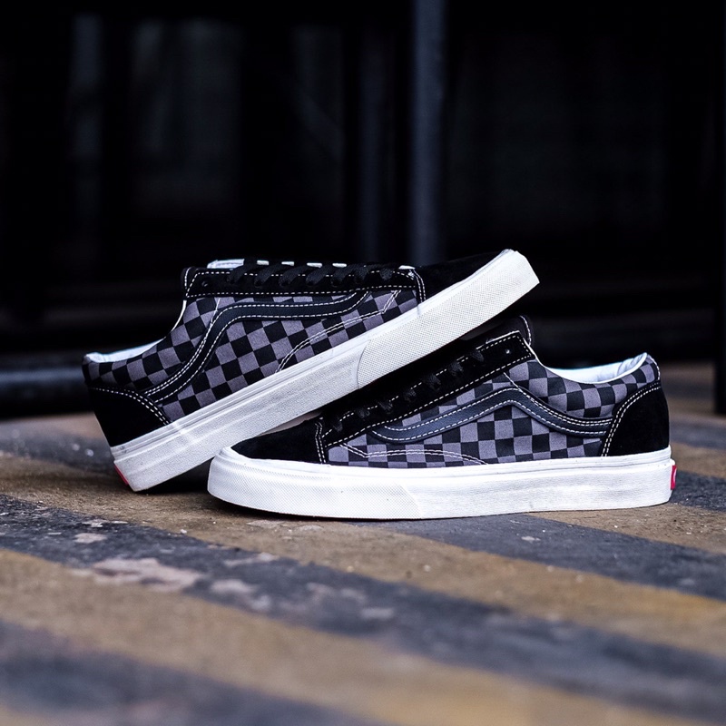 Vans Old Skool Style 36 Checkerboard Black Pewter True White