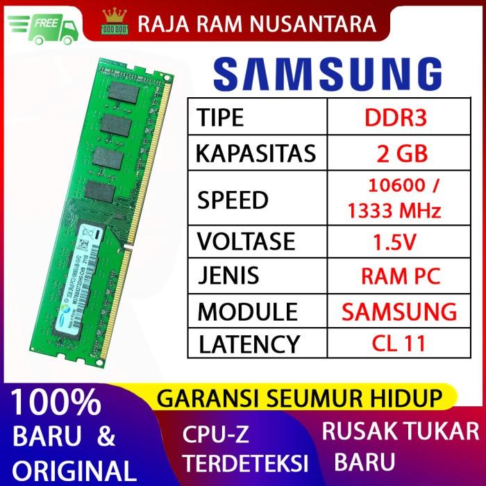 Ram Ram Pc Samsung Ddr3 2Gb 10600 / 1333 Mhz Ori Ram Komputer Ram Pc 1.5V