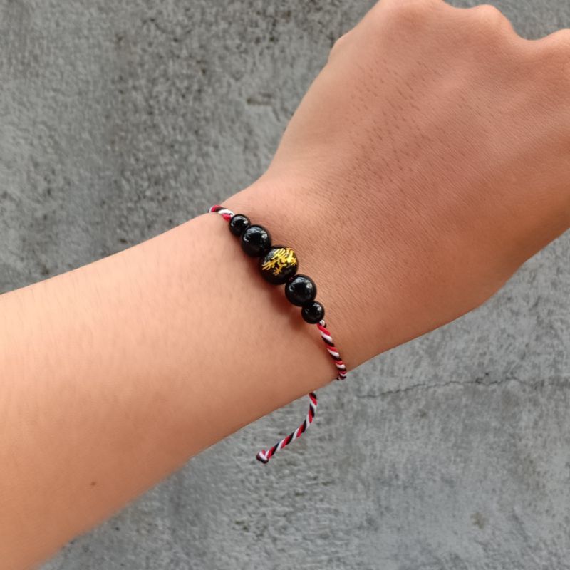 Gelang Tridatu Naga Mas Mata 5 / Gelang Tridatu Bali / Gelang Tridatu Custom / Gelang Khas Bali / Gelang Tridatu Unik / Gelang Batu Alam / Gelang Naga Mas / Craft Dewata